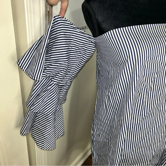 Phi Phi Dress in Navy Soho Stripe Print - Picture 3 of 12